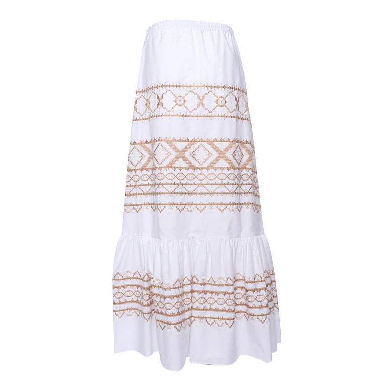 Ermanno Di E. Scervino EMBROIDERED LONG SKIRT White - Women