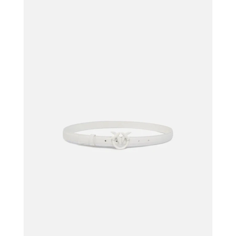 Pinko - Fine ceinture Love Birds en cuir color block 2cm - XS