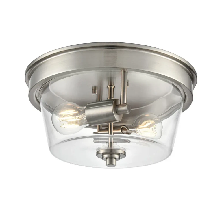 Brushed Nickel Flush Mount from the Strayhan Collection