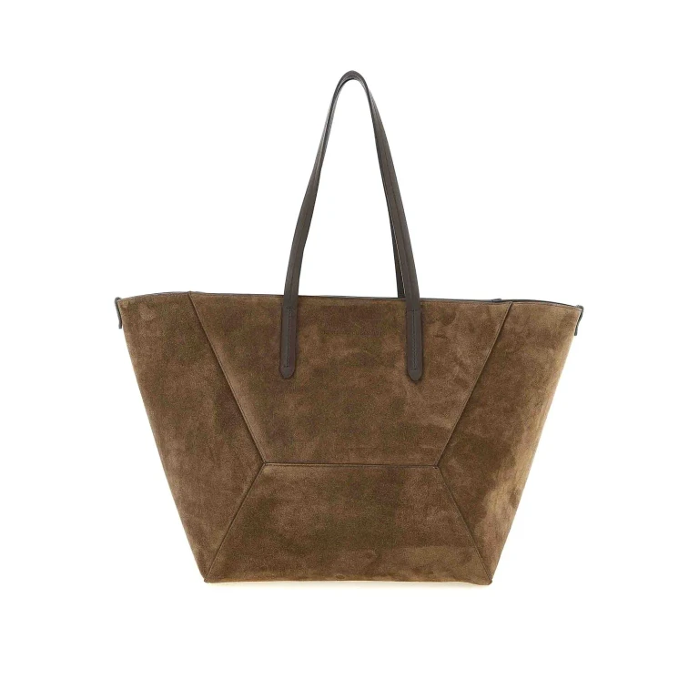 Brunello Cucinelli Sac Porté Épaule - Marron