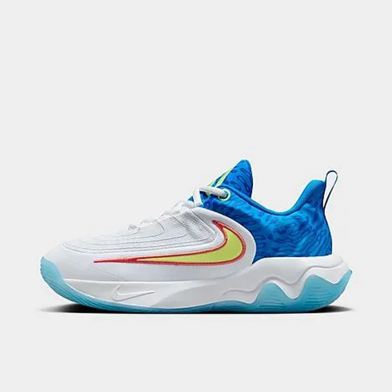 Nike Big Kids Giannis Immortality 4 SE Basketball Shoes in White/Photo Blue/Hyper Royal Size: 1.0