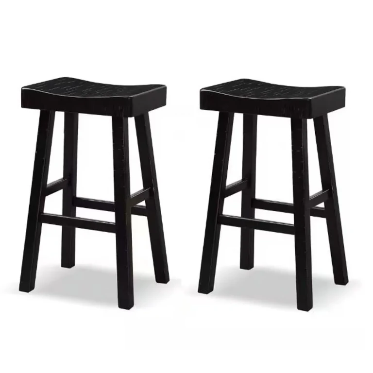 Longley Black Bar Height Stools, Set of 2