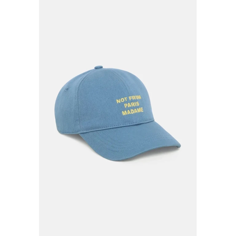 Drôle de Monsieur la Casquette Slogan Light Blue Baseball Cap With Embroidery In Cotton For Men