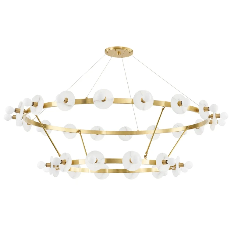 Aged Brass 30 Light Chandelier from the Austen Collection