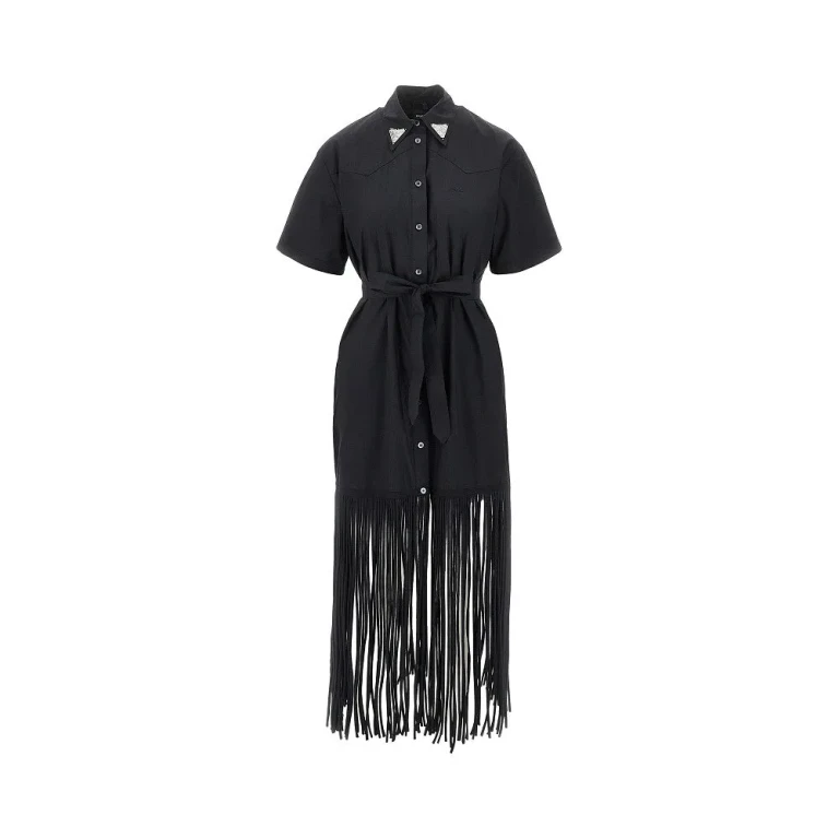 PINKO Fringed shirt dress Woman 38