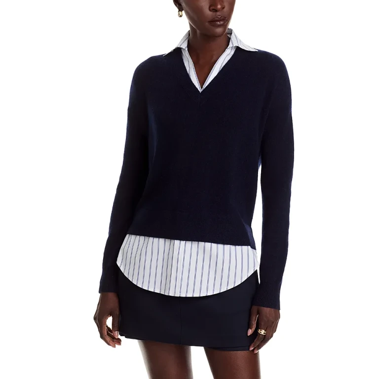 Layered Look Cashmere Sweater - Exclusive