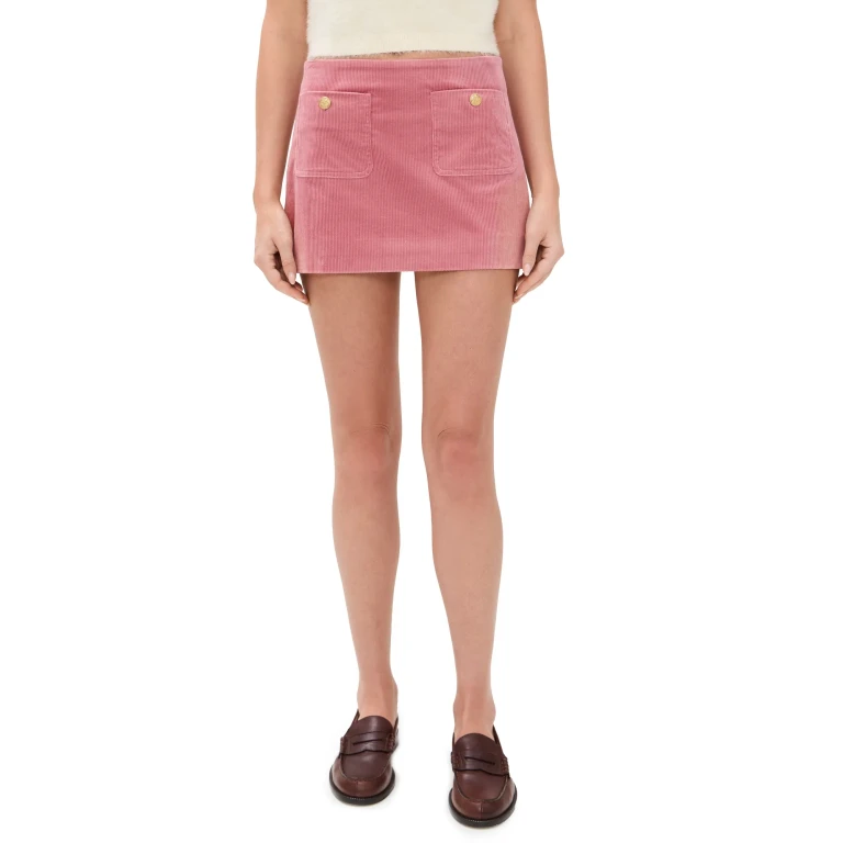 LoveShackFancy Kida Corduroy Skirt Rose 10