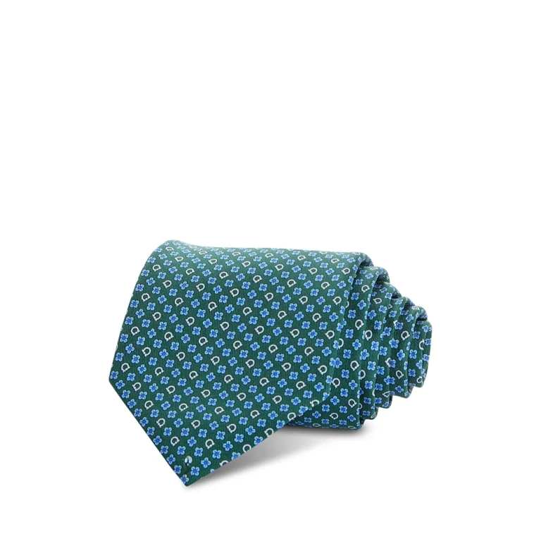 Ferragamo Gancini Flower Print Silk Tie