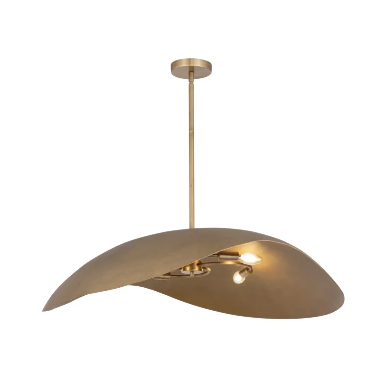 Natural Gold Four Light Pendant from the Denarii Collection