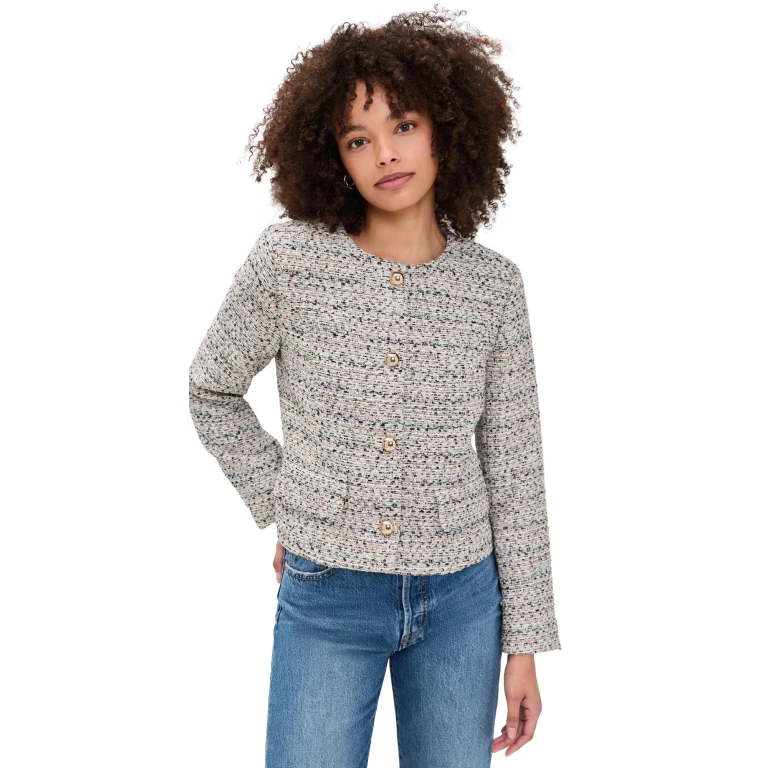 Favorite Daughter The Lady Jacket Pink Tweed M