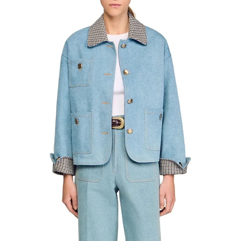 Sandro Denim Jacket Front Button