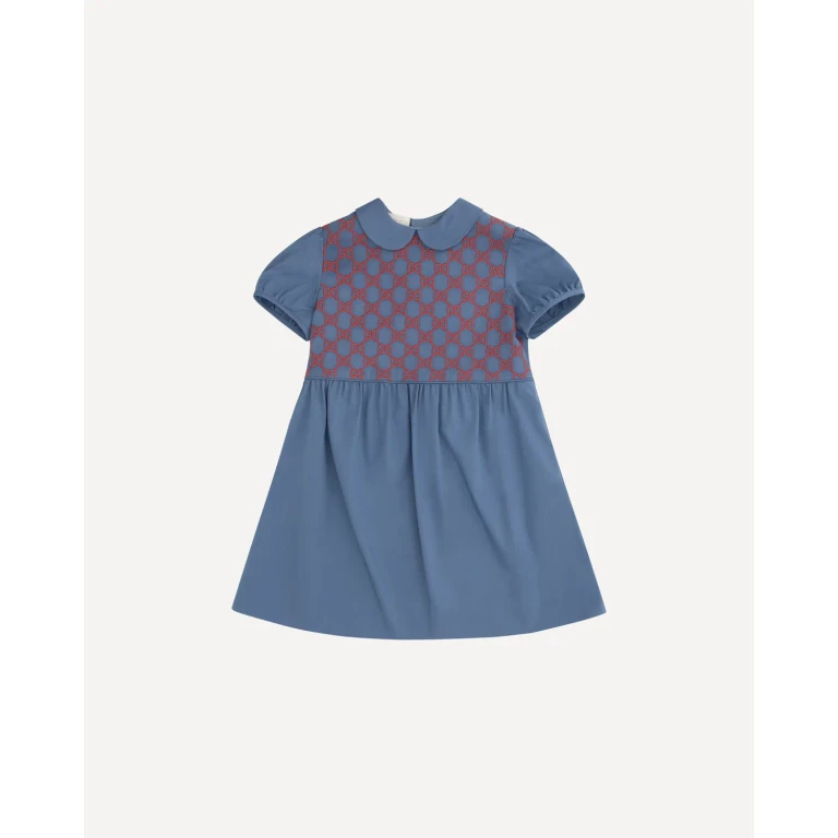 Vestido Gucci em popelina de algodão elástico para menina (24 meses)