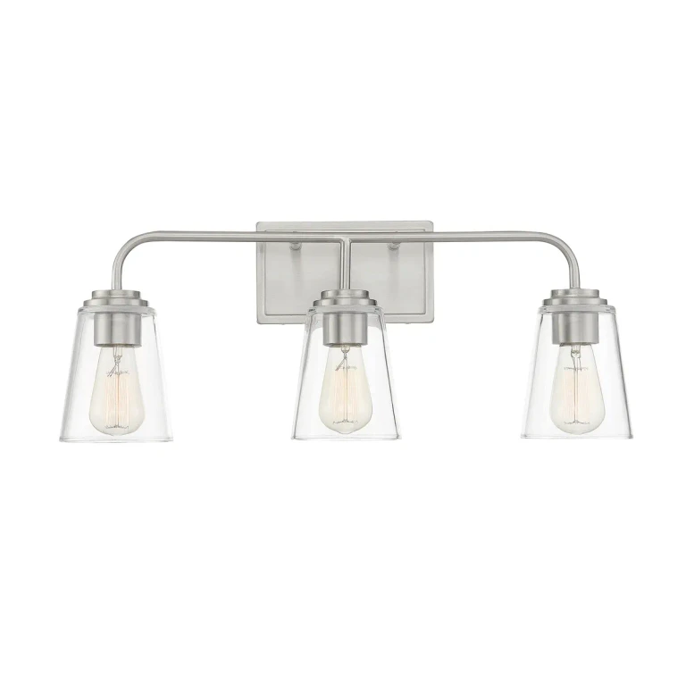 Trade Winds Lighting 3-Light Bathroom Vanity Light In Brushed Nickel - TW100049-BN