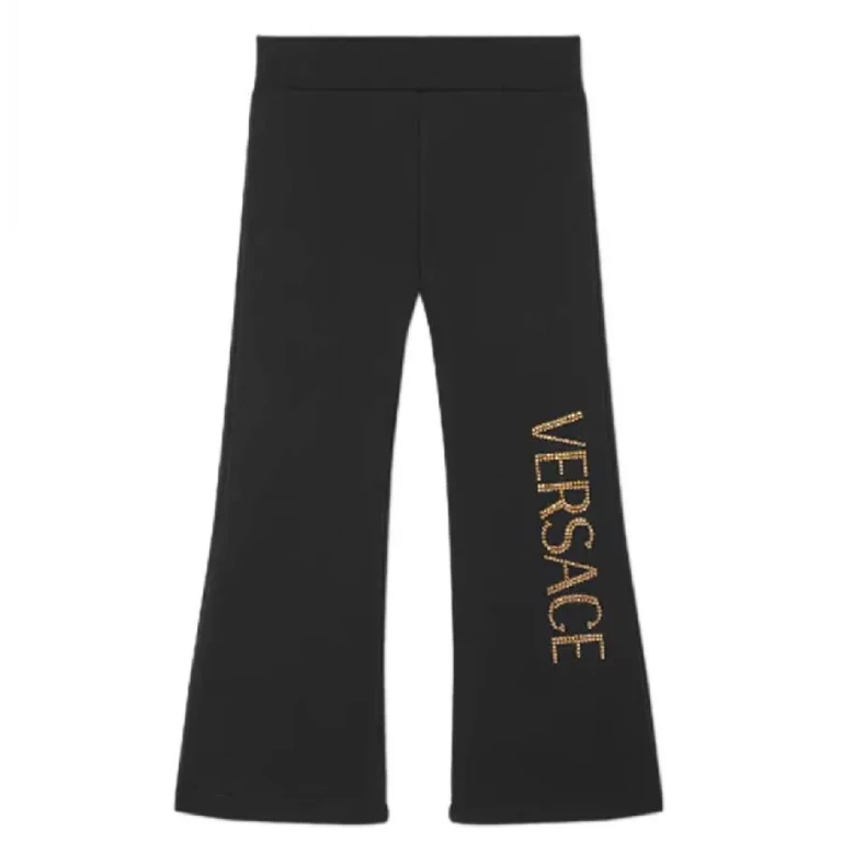 Young Versace Girls Crystal Logo Kids Sweatpants