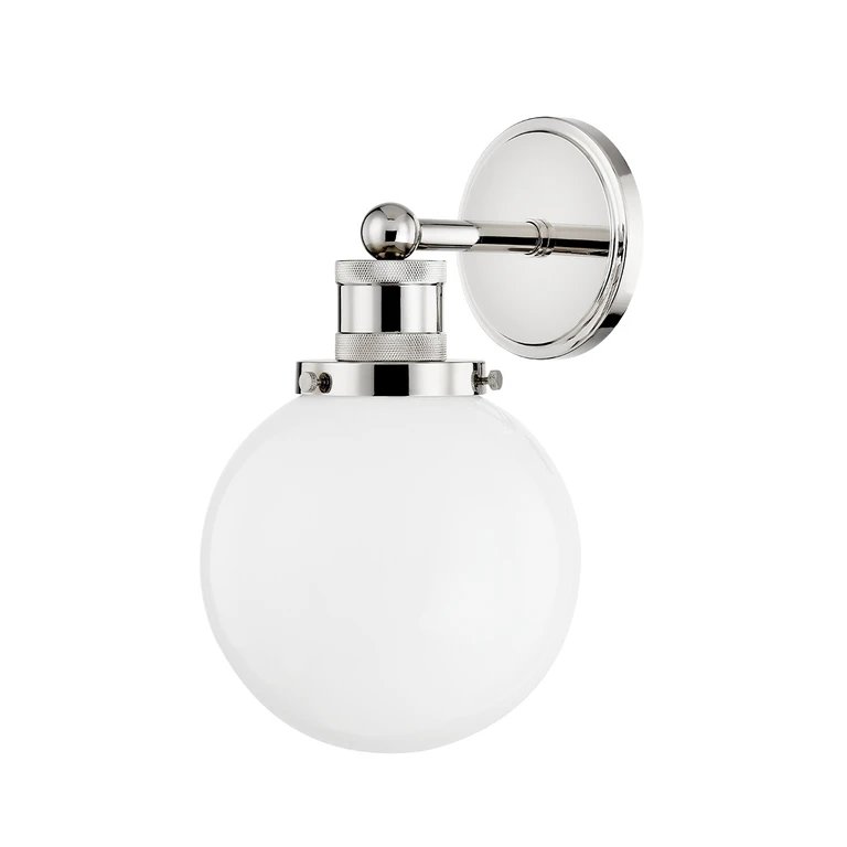 Polished Nickel One Light Wall Sconce from the Beverly Collection