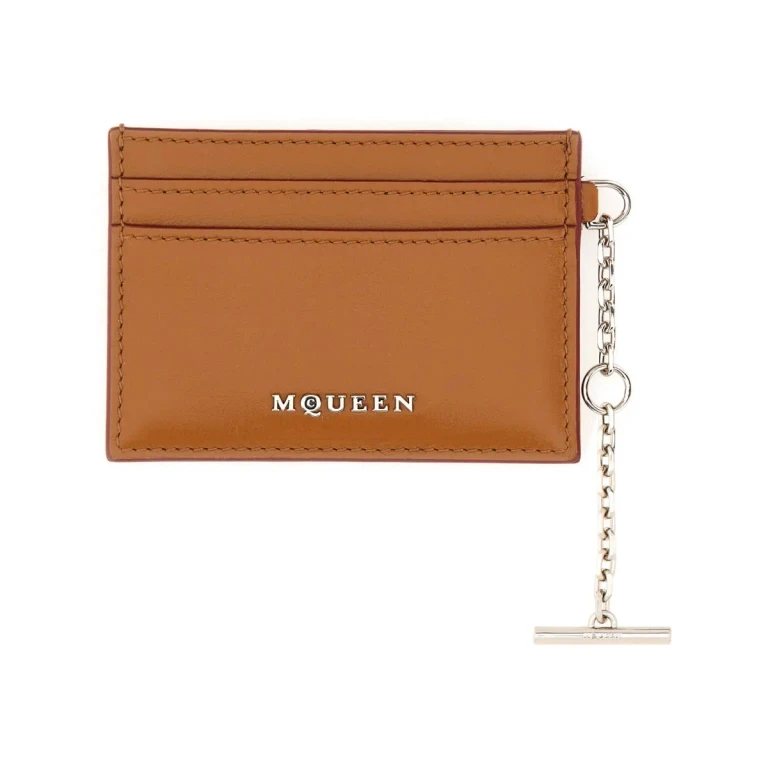 Portefeuille Alexander McQueen Marron Clair
