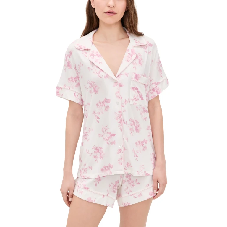 Eberjey Gisele Printed Relaxed Shorts Pajama Set Rose Garden XL