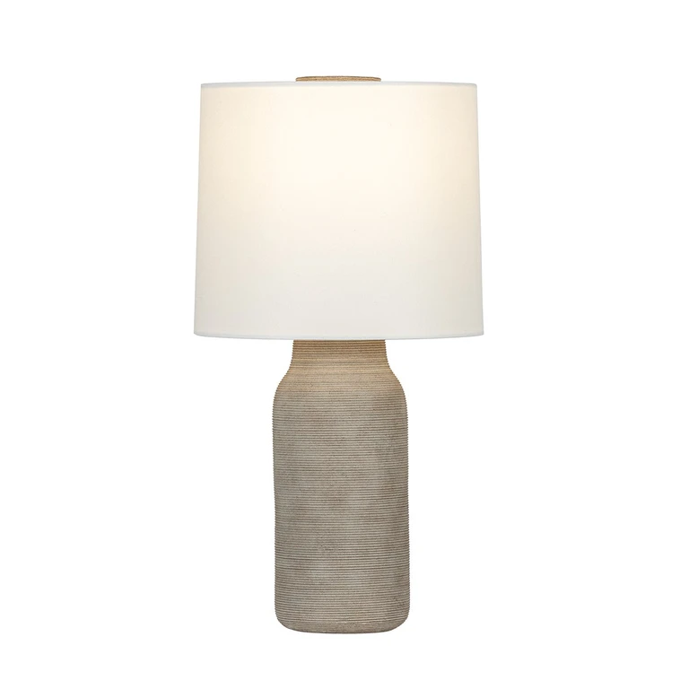Aged Brass Ceramic Stria Terra Table Lamp from the Stassi Collection