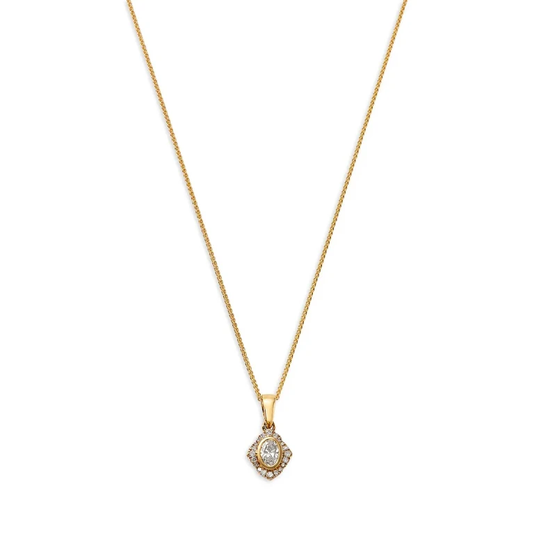 Diamond Pendant Necklace in 14K Yellow Gold, 0.25 tcw