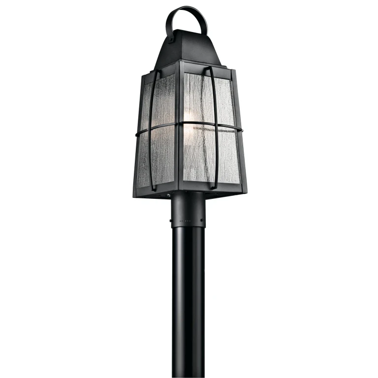 Tolerand 1-Light 21.75" Outdoor Post Lantern in Textured Black