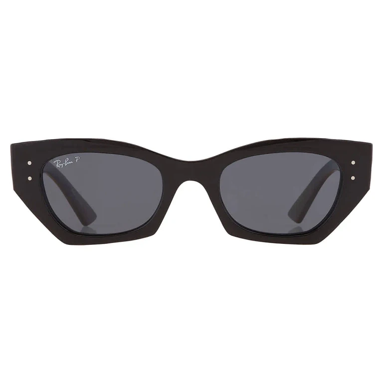 Ray Ban Zena Bio Based Polarized Dark Grey Irregular Unisex Sunglasses RB4430 667781 52