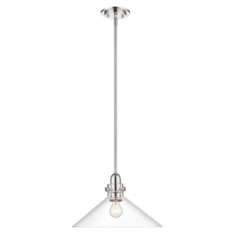 Polished Nickel One Light Pendant from the Dwyer Collection