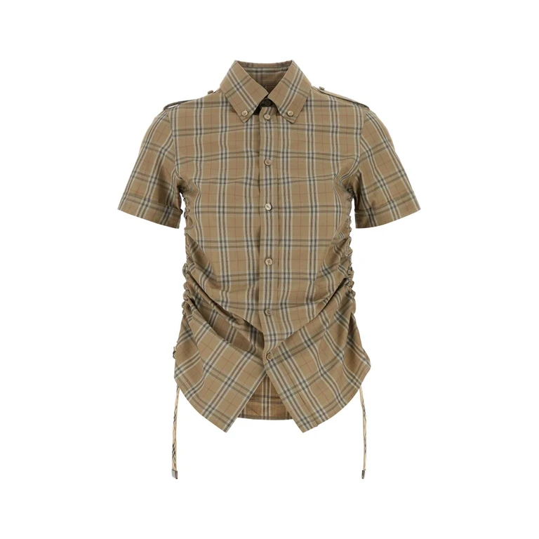 Burberry Embroidered Poplin Shirt Nutipcheck Exterior: Cotton Camicie - Women