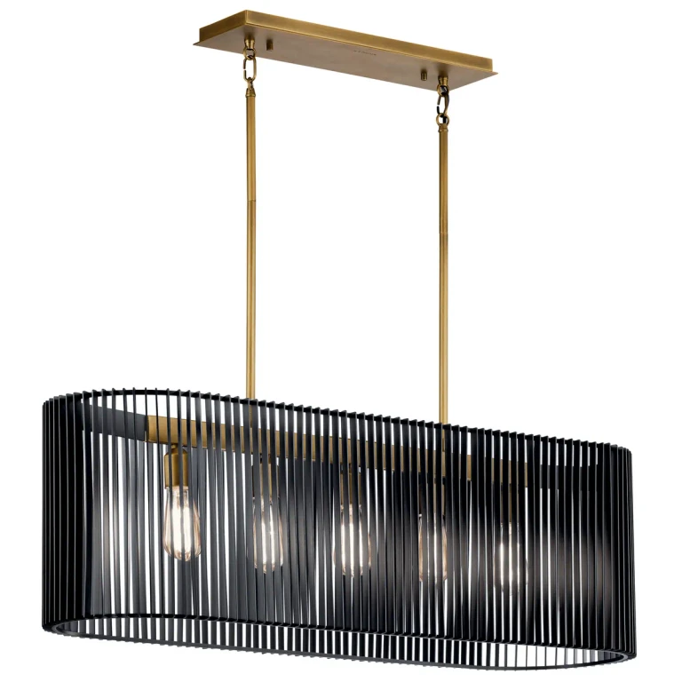 Linara 5-Light 40" Linear Chandelier in Black