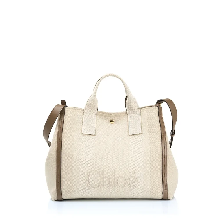 Striped Jacquard Fabricchloé Carry Crossbody Bag With Oversized Logo On The Front