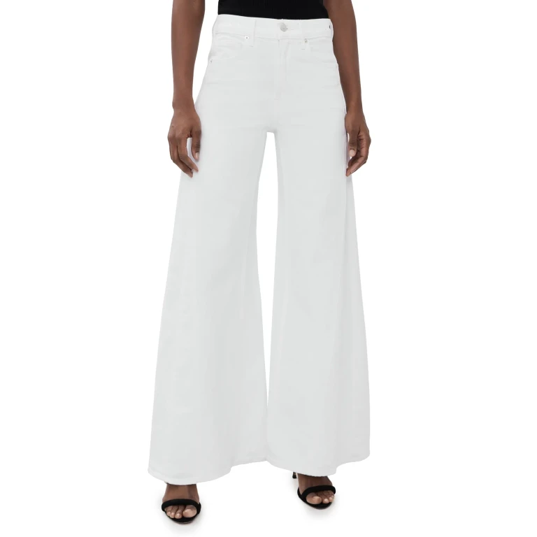 Veronica Beard Jean Vicki Extra Wide Leg Jeans White 32