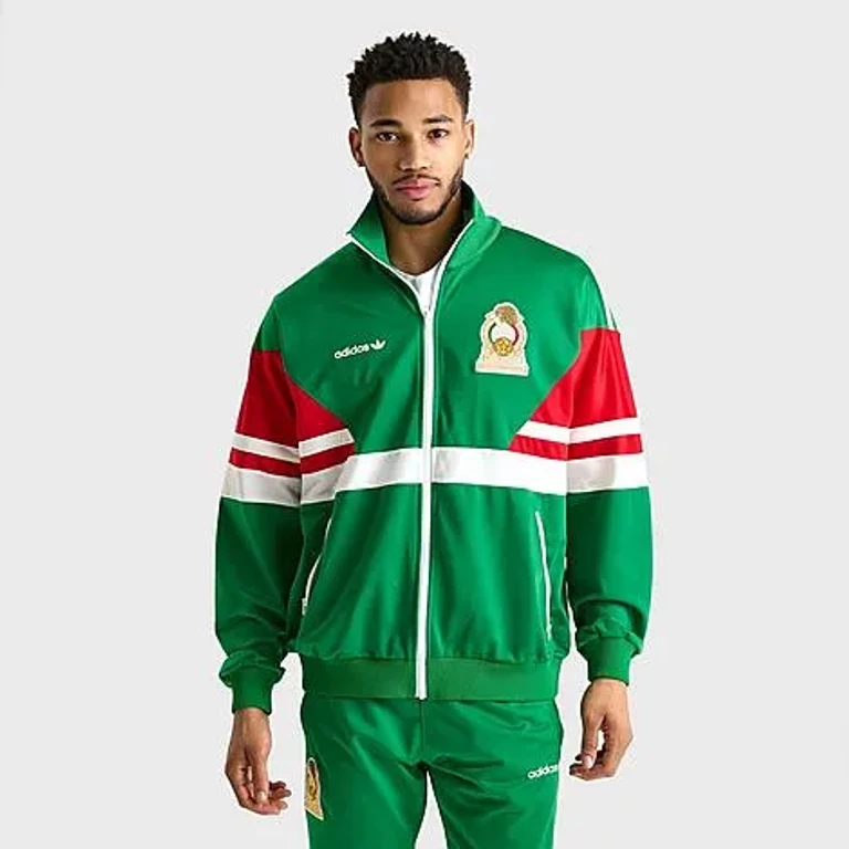 adidas Men's Mexico Home 1986 Soccer Track Top in Green Size: Small
