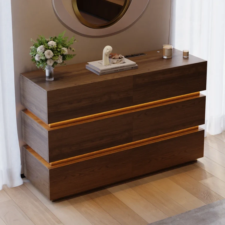 Lumio 47" LED 6-Drawer Dresser with Charging Station