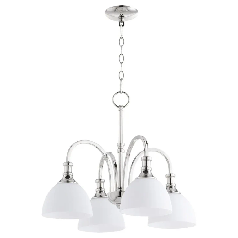 Quorum Richmond 4-Light Dinette & Breakfast Chandelier in Polished Nickel