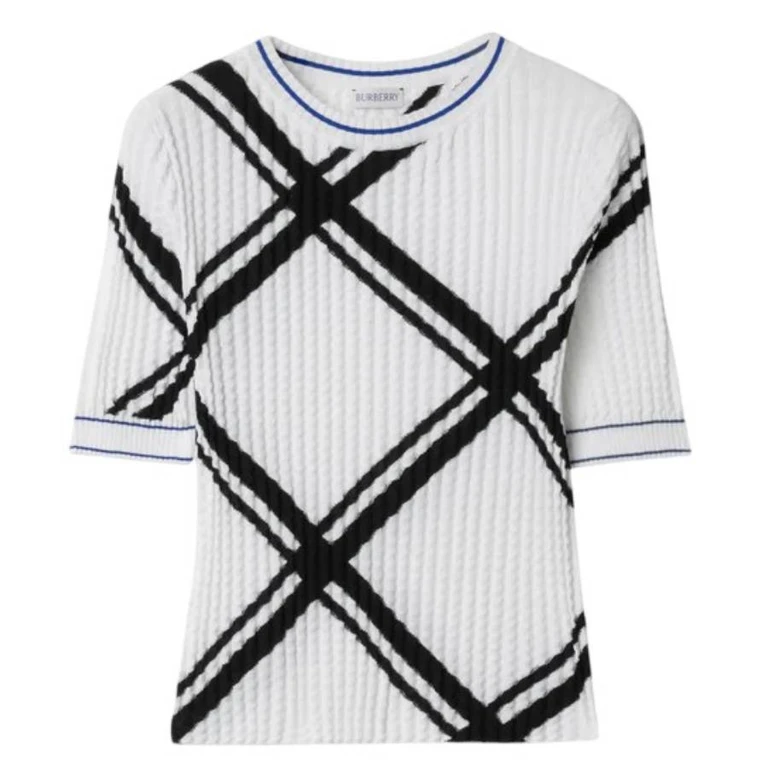 Burberry Crinkled Check Cotton Top