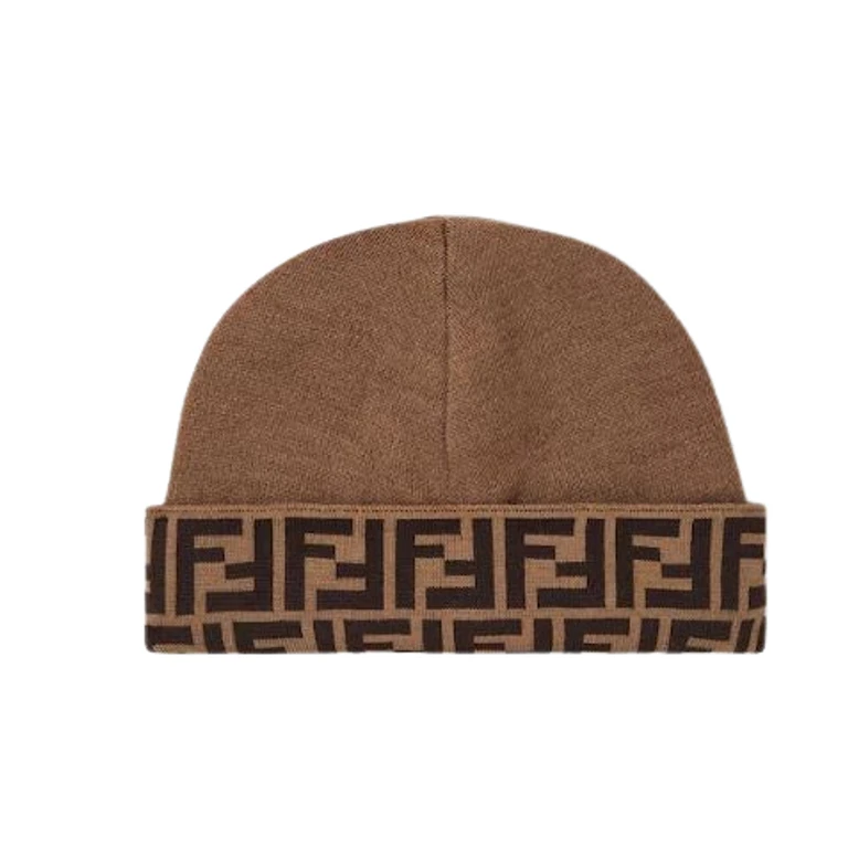 Fendi Hats Camel Brown