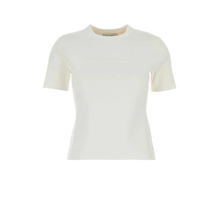 Max Mara White Viscose Blend Adelio T-Shirt Bianco Exterior: Nylon - Women