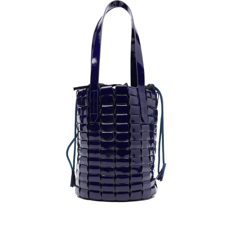 Dragon Diffusion Patent Leather Woven Bucket Bag