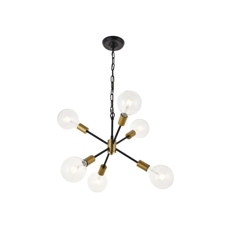 Matte black Six Light Pendant from the Nolan Collection