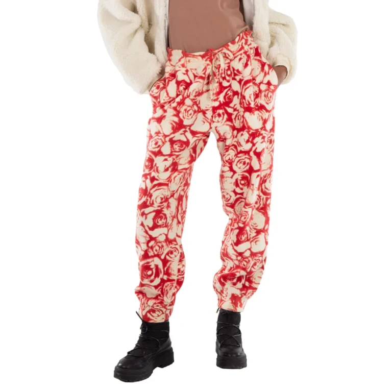 Burberry All Over Rose Print Wool Jogging Pants