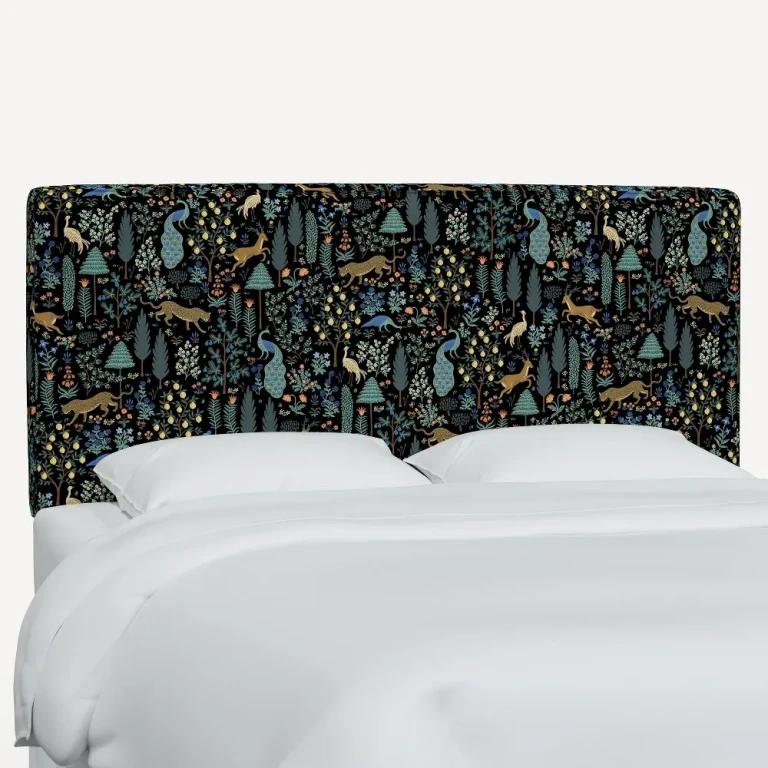 Rifle Paper Co Elly Menagerie Black King Headboard
