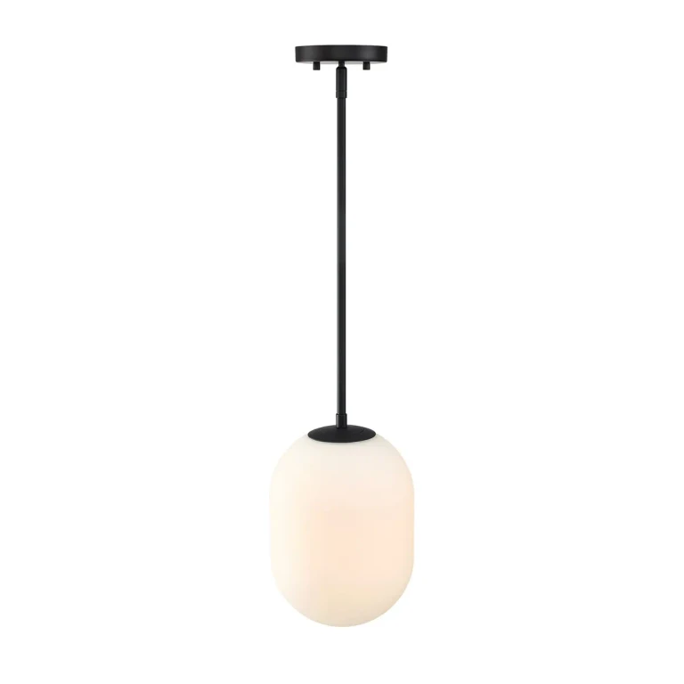 Matte Black One Light Pendant from the Noor Collection