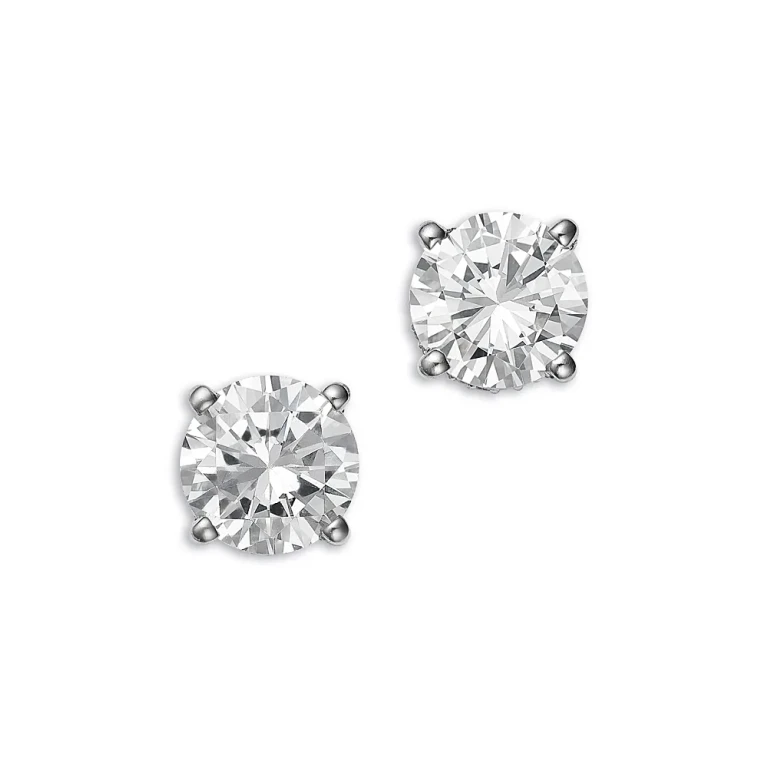 Luxe Collection Certified Lab Grown Diamond Hidden Halo Stud Earrings in Platinum White, 4.0 tcw