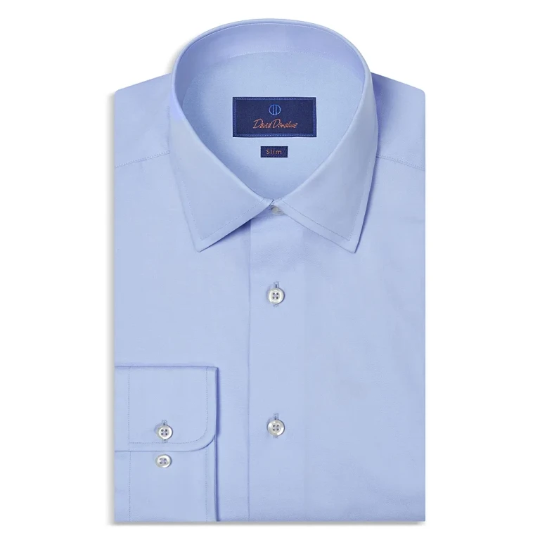 David Donahue Slim Fit Super Fine Twill Dress Shirt