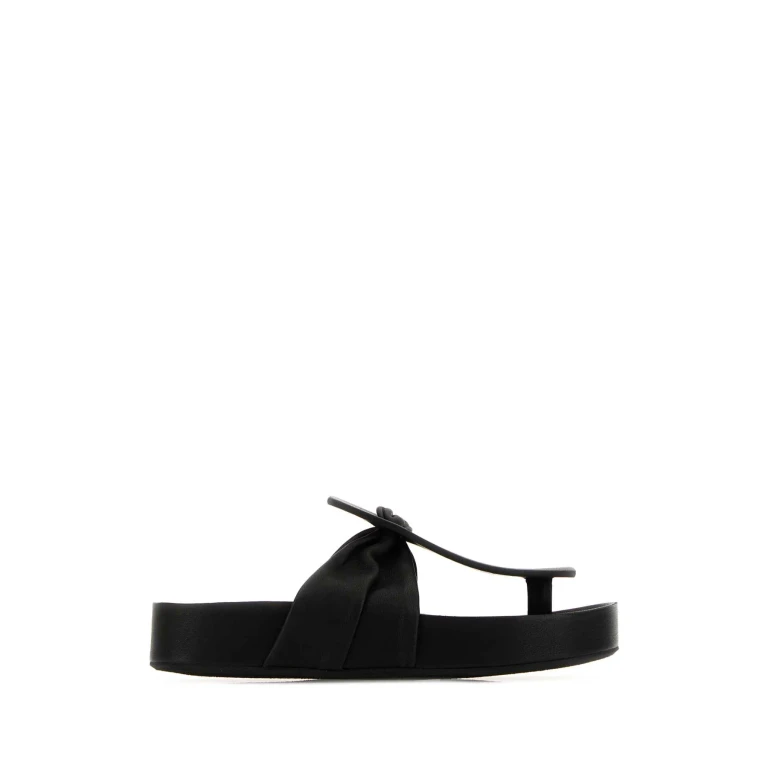 Tom Ford Black Leather Thong Slippers