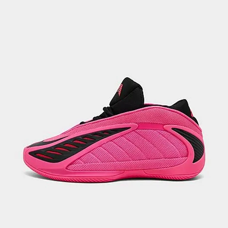 adidas Big Kids Anthony Edwards 2 Low Basketball Shoes in Lucid Pink/Black/Lucid Red Size: 3.5