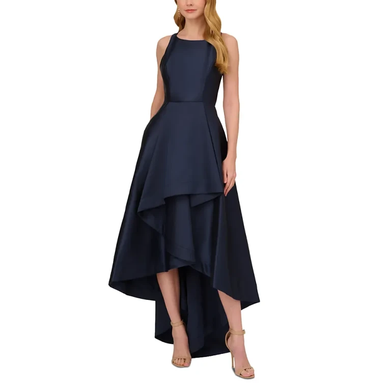 Adrianna Papell Mikado High Low Gown