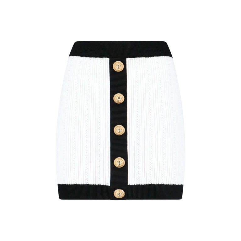 Balmain Skirts White Viscose - Women
