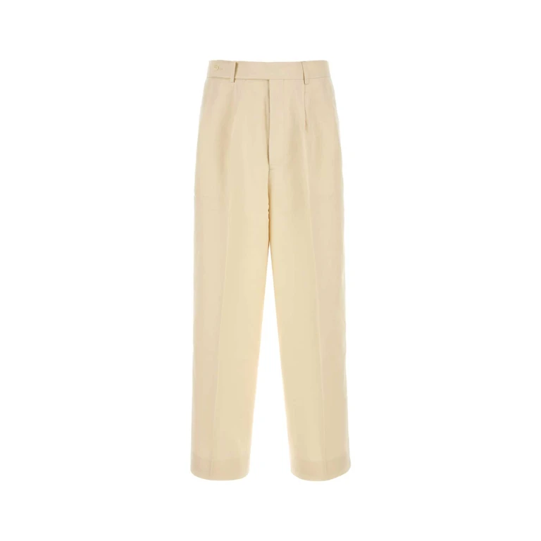 Bode Cream Viscose Blend Wide-Leg Pant Pantaloni - Men