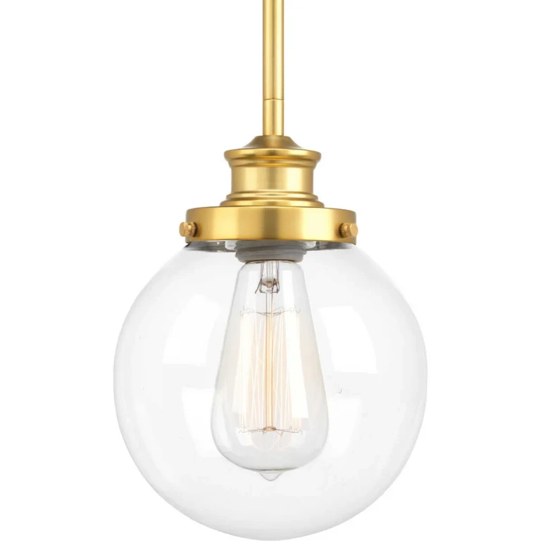 Natural Brass One Light Pendant from the Penn Collection