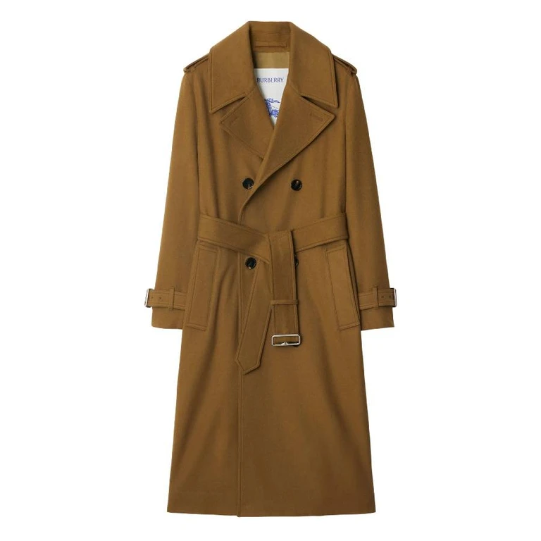 Burberry Womens Belted Cashmere Trench Coat